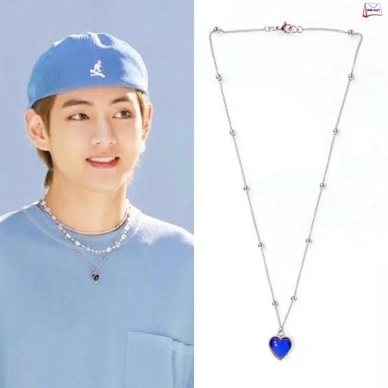 V BLUE HEART NECKLACE